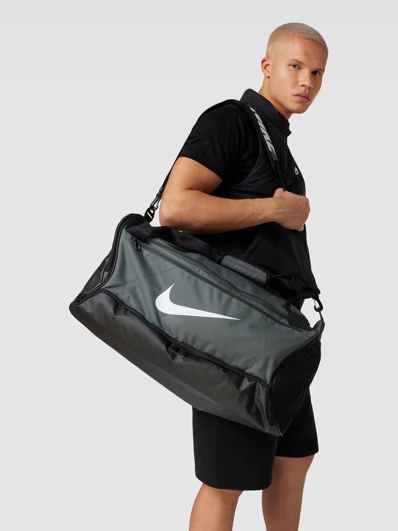 Weekender mit Label-Print in dunkelgrau