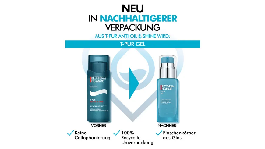 BIOTHERM HOMME Feuchtigkeitsgel T-Pur 50 ml