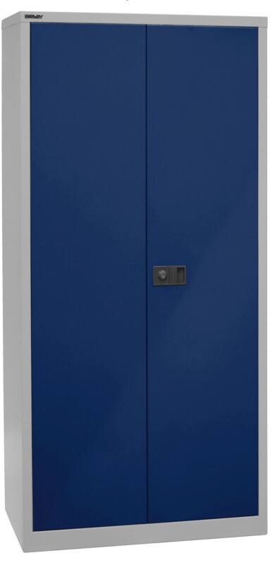 Bisley Flügeltürenschrank Universal Verzinkt Lichtgrau, Oxfordblau 914 x 500 x 1.950 mm