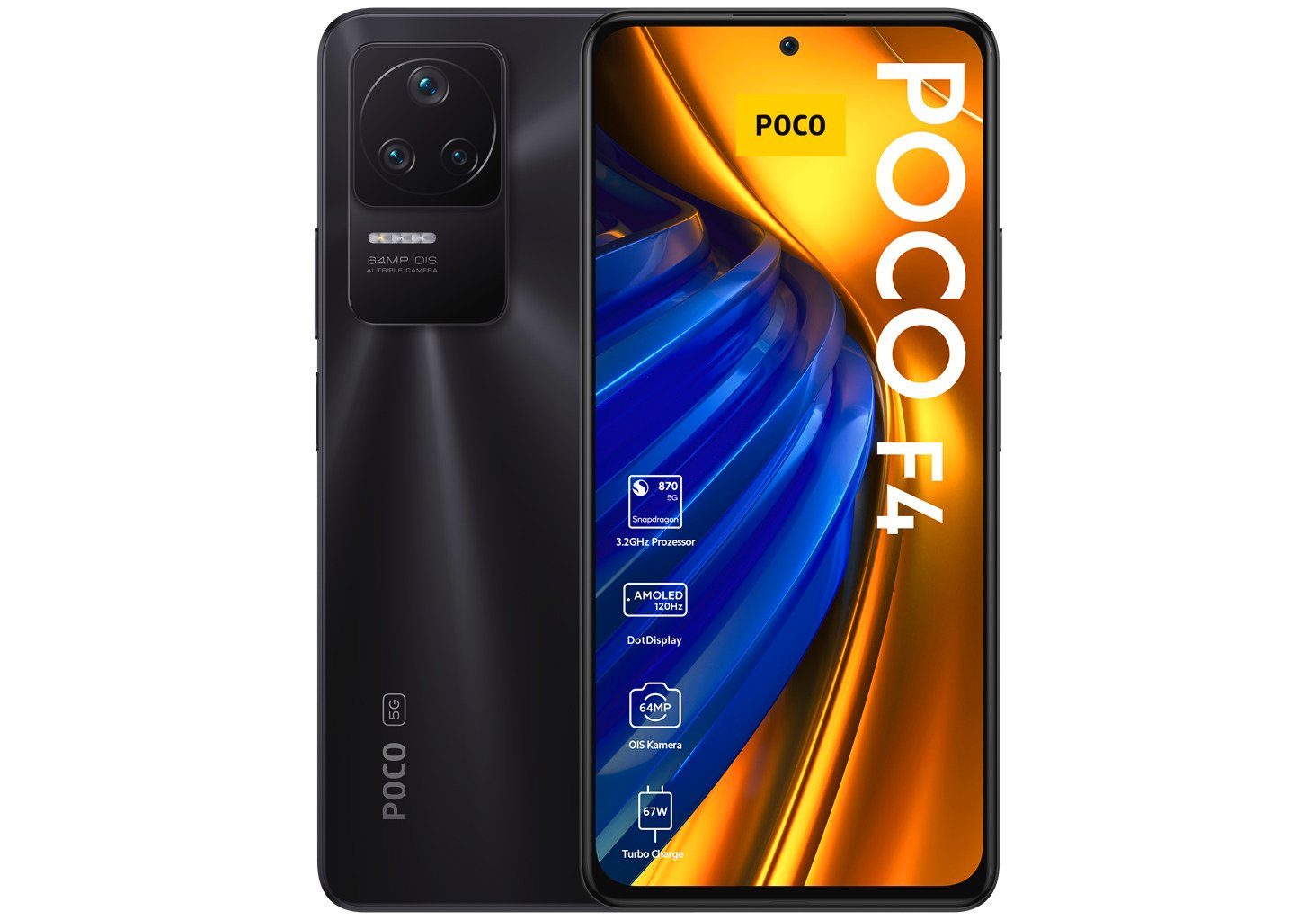 Xiaomi POCO F4 6GB+128GB Smartphone (16,9 cm/6,67 Zoll, 128 GB Speicherplatz, 64 MP Kamera)