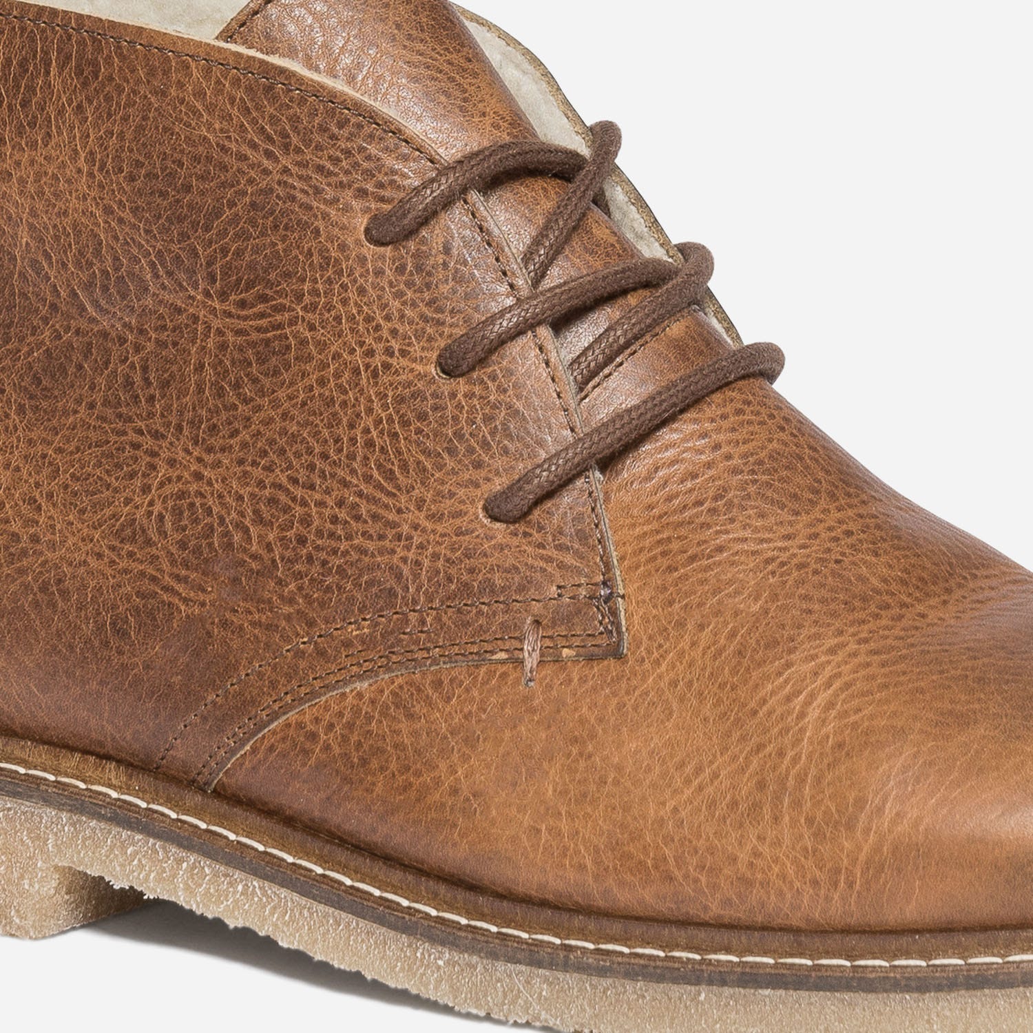 Desert boots fourré camel en cuir