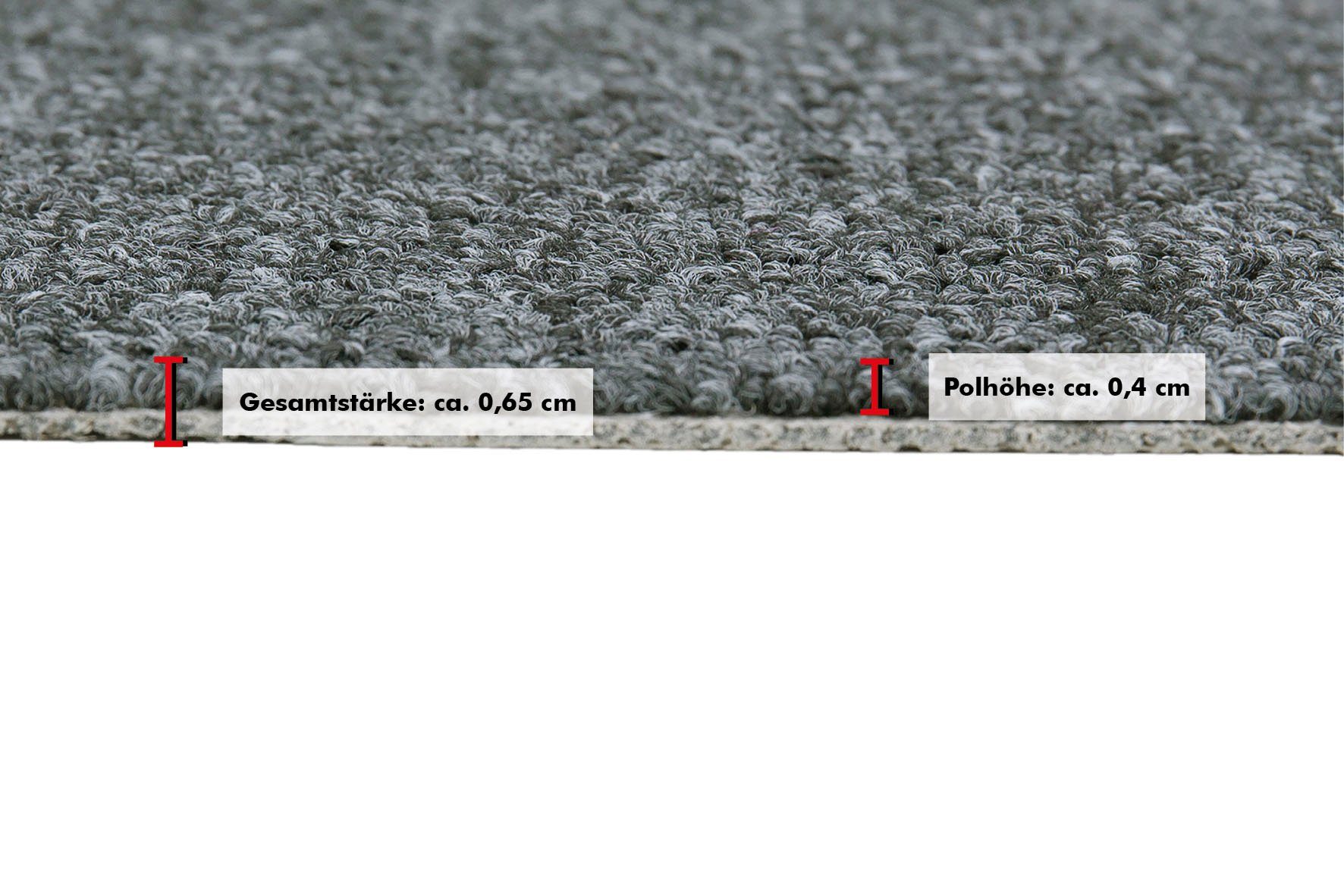 Teppichboden Coupon Feinschlinge Rambo, Andiamo, rechteckig, Höhe: 4,5 mm, Uni Farben, Breite 400 cm oder 500 cm, strapazierfähig & pflegeleicht