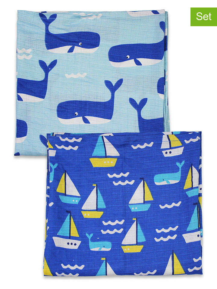 Toby Tiger 2er-Set: Spucktücher in Hellblau/ Blau günstig kaufen onesize