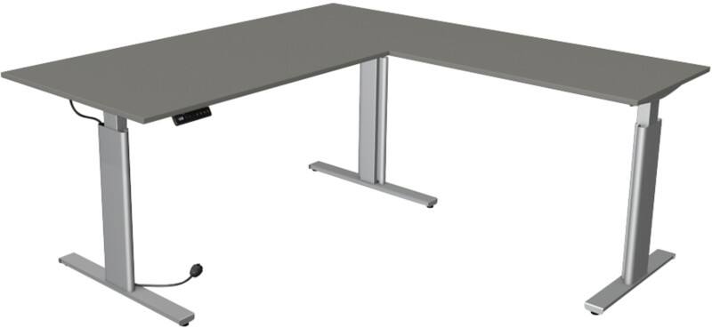 Kerkmann Move 3 L-förmig Elektrisch Höhenverstellbar Sitz-Stehschreibtisch Graphit, Silber 1.800 x 1.800 x 1.200 mm