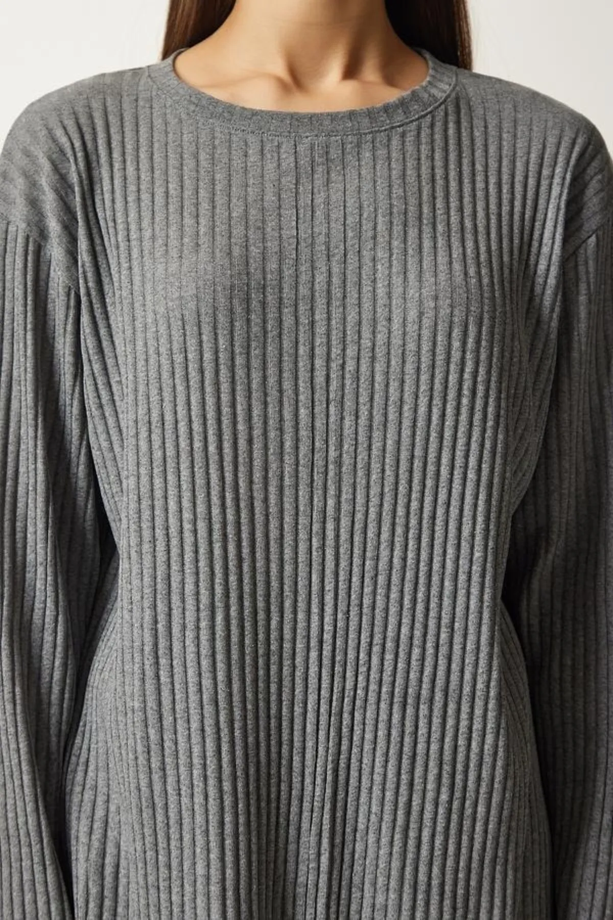 Know  Damen-Set aus Bluse und Hose aus geräuchertem Kordelstrick