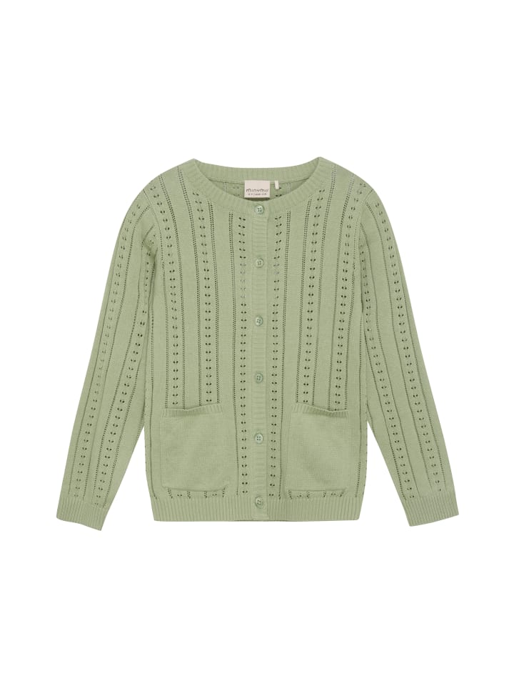 Minymo Strickjacke MIKnit Cardigan LS 123391KW lässiger Cardigan in Grün günstig kaufen