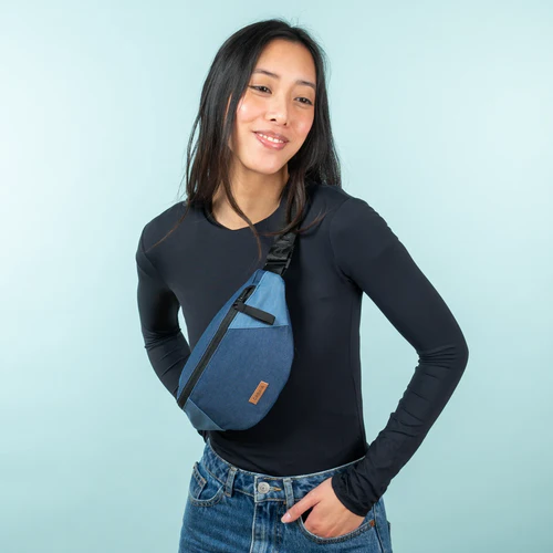 Small San Giljan denim blue fanny pack