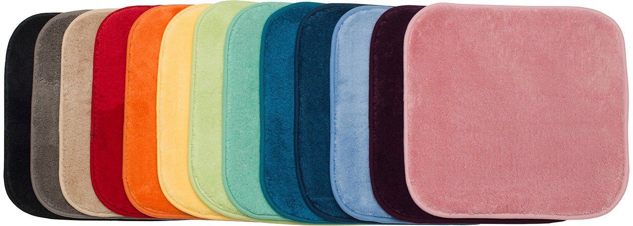 Badematte Rio Premium Gözze, Höhe 18 mm, rutschhemmend beschichtet, fußbodenheizungsgeeignet, schnell trocknend, Polyester, Badteppich, Uni Farben, waschbar, rechteckig & rund erhältlich