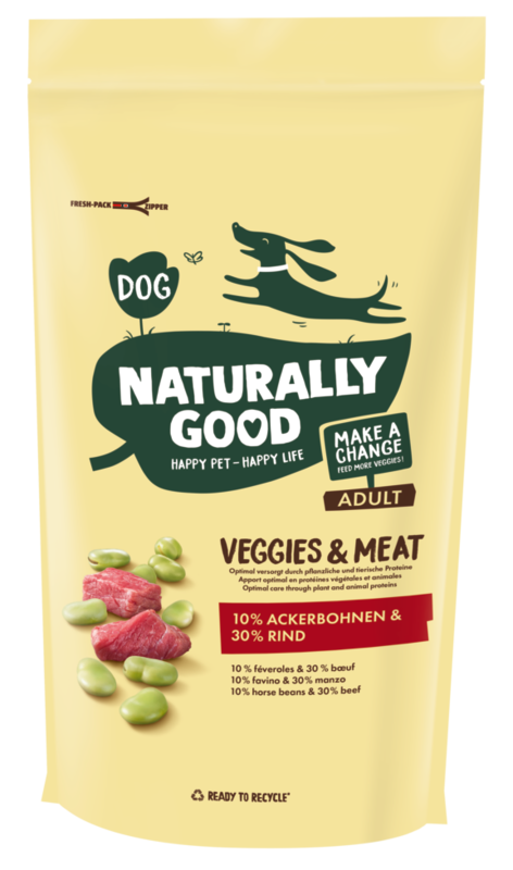 Naturally Good Hundetrockenfutter Naturally Good Veggies & Meat Ackerbohne & Rind Adult 1 kg