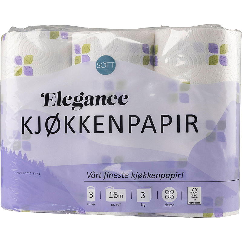 Soft Kjøkkenpapir 3-pk Elegance
