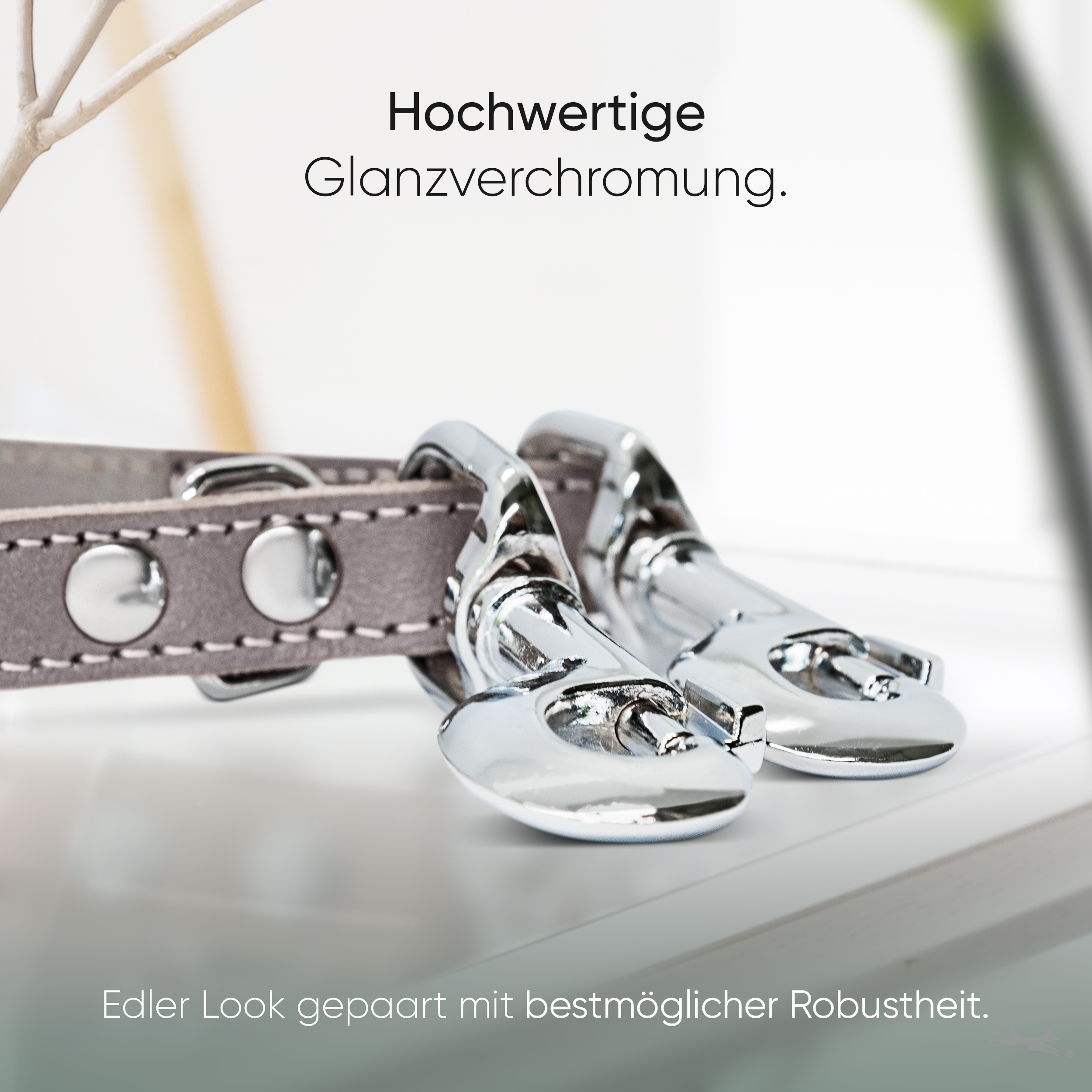 Freudentier Hundeleinen Freudentier Führleine aus Leder braun/ grau 2 cm