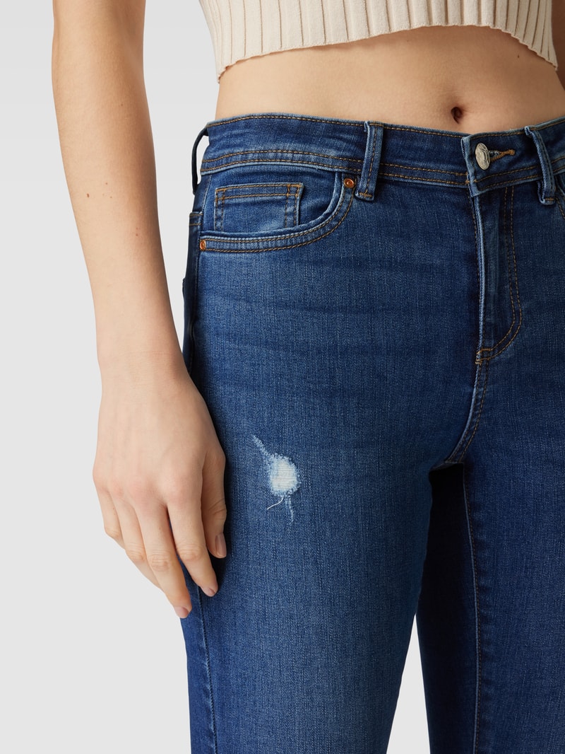 Skinny Fit Jeans im Destroyed-Look Modell 'WAUW' in jeans