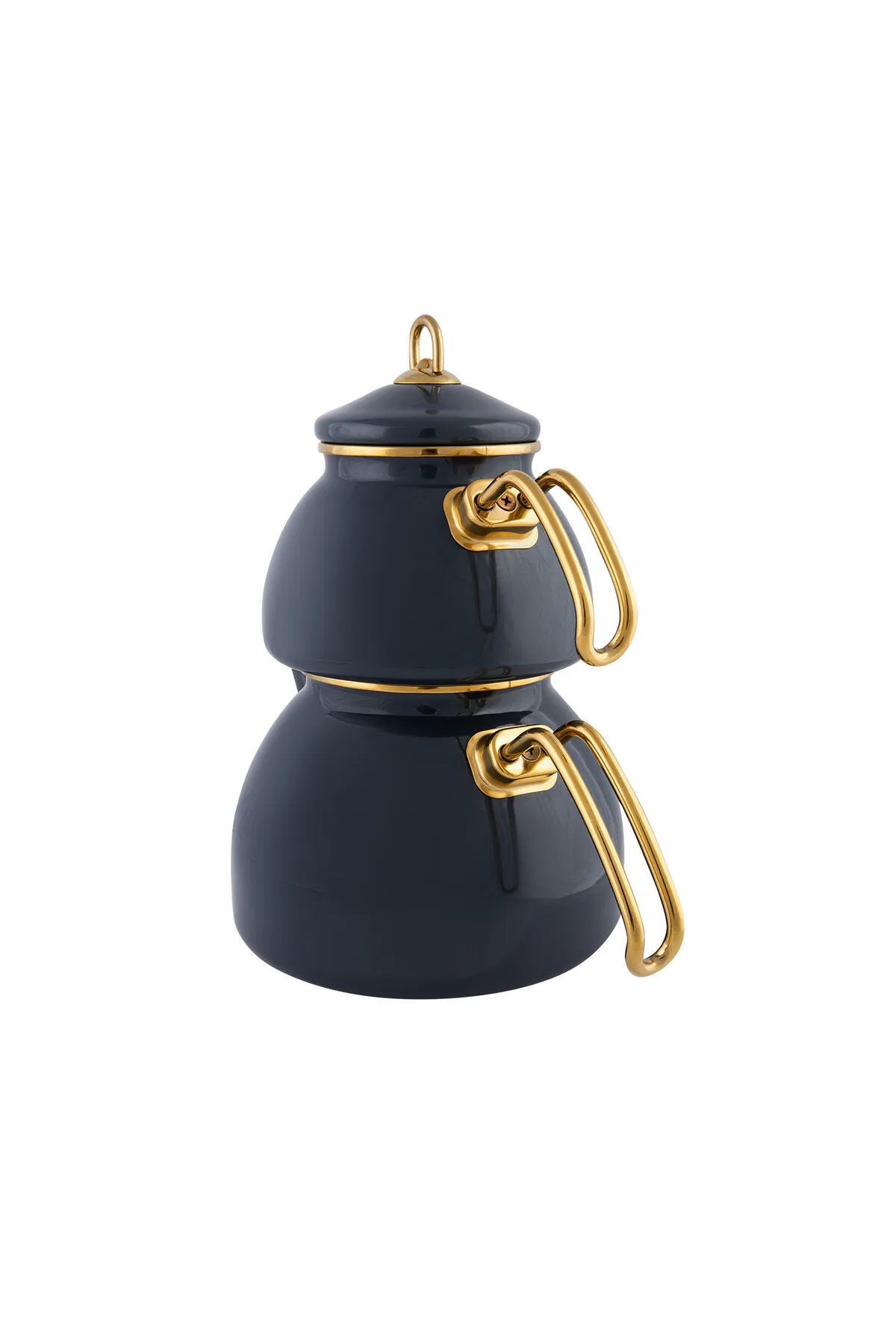Karaca  Retro Emaille Teekannen Set, Induktionsgeeignet, Teekocher, Wasserkocher, Teeaufguss 1,1L