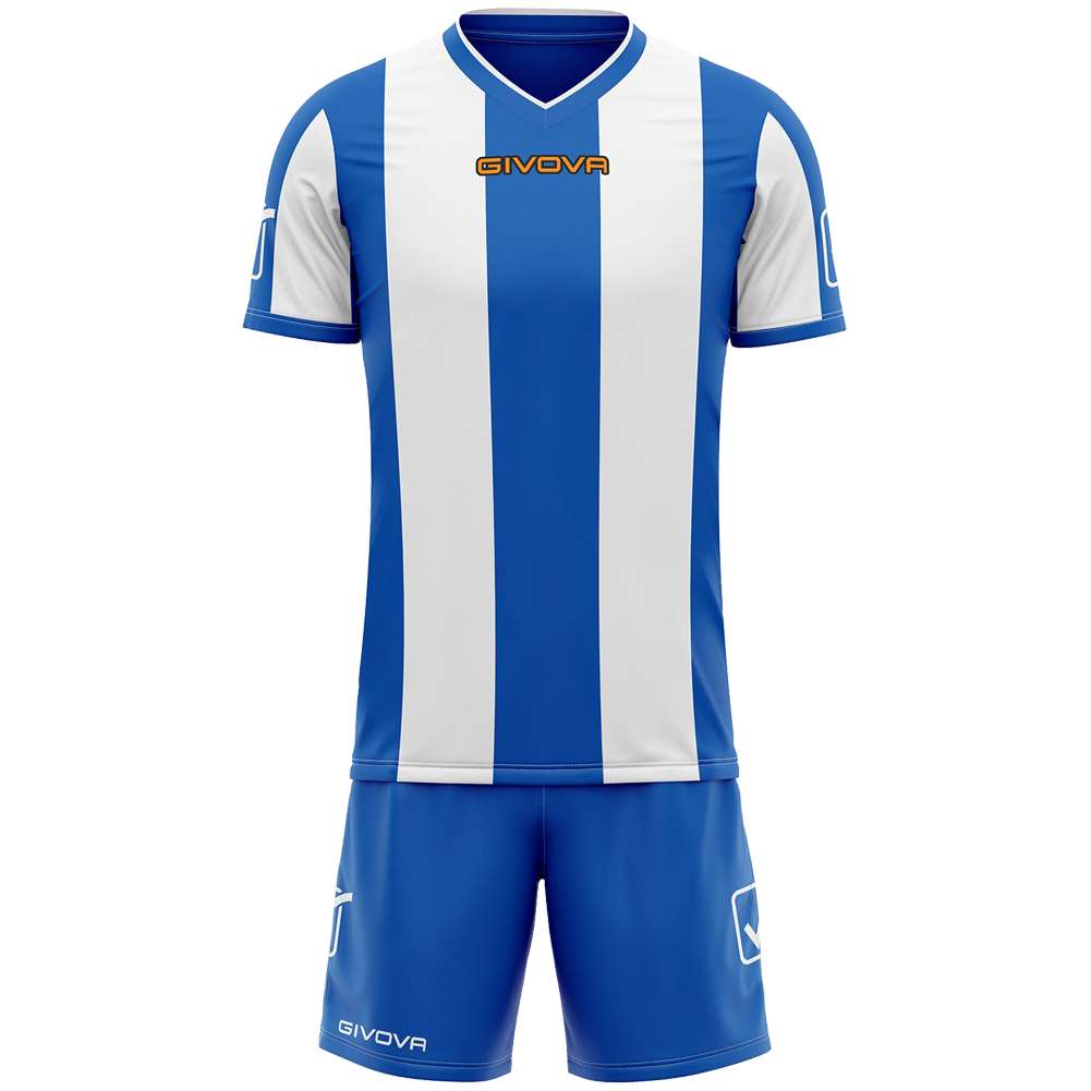 Givova Fußball Set Trikot mit Shorts Kit Catalano blau/weiß