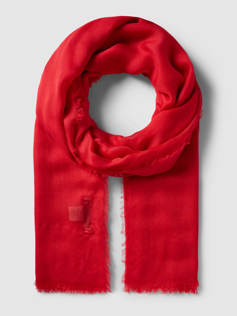Schal mit ausgefranstem Saum in rot