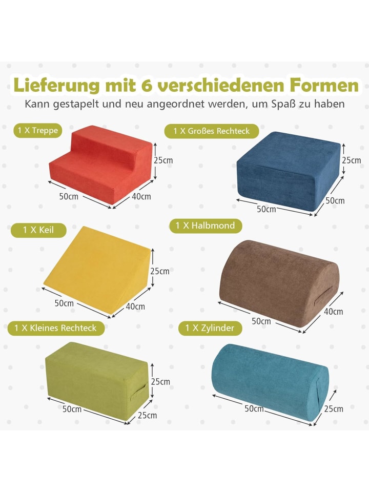 COSTWAY 6 tlg. Softbausteine für 1-3 Jahre in Bunt günstig kaufen onesize