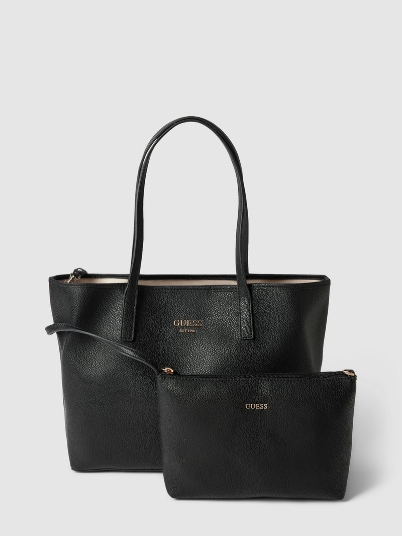 Handtasche mit Label-Applikation Modell 'VIKKY' in black