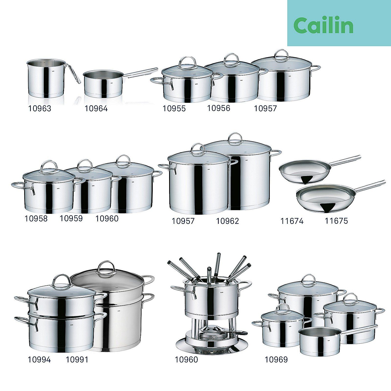 kela Kochtopf Cailin, Allherdboden, herausnehmbares Innenteil, Glasdeckel