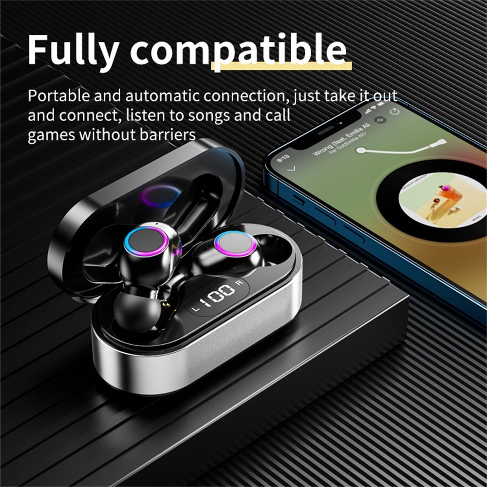 Mutoy Kabelloser Kopfhörer, Transparenter Bluetooth-Kopfhörer In-Ear-Kopfhörer (Stereo-Kopfhörer, Ultraleichtes Design, Geringer Stromverbrauch)