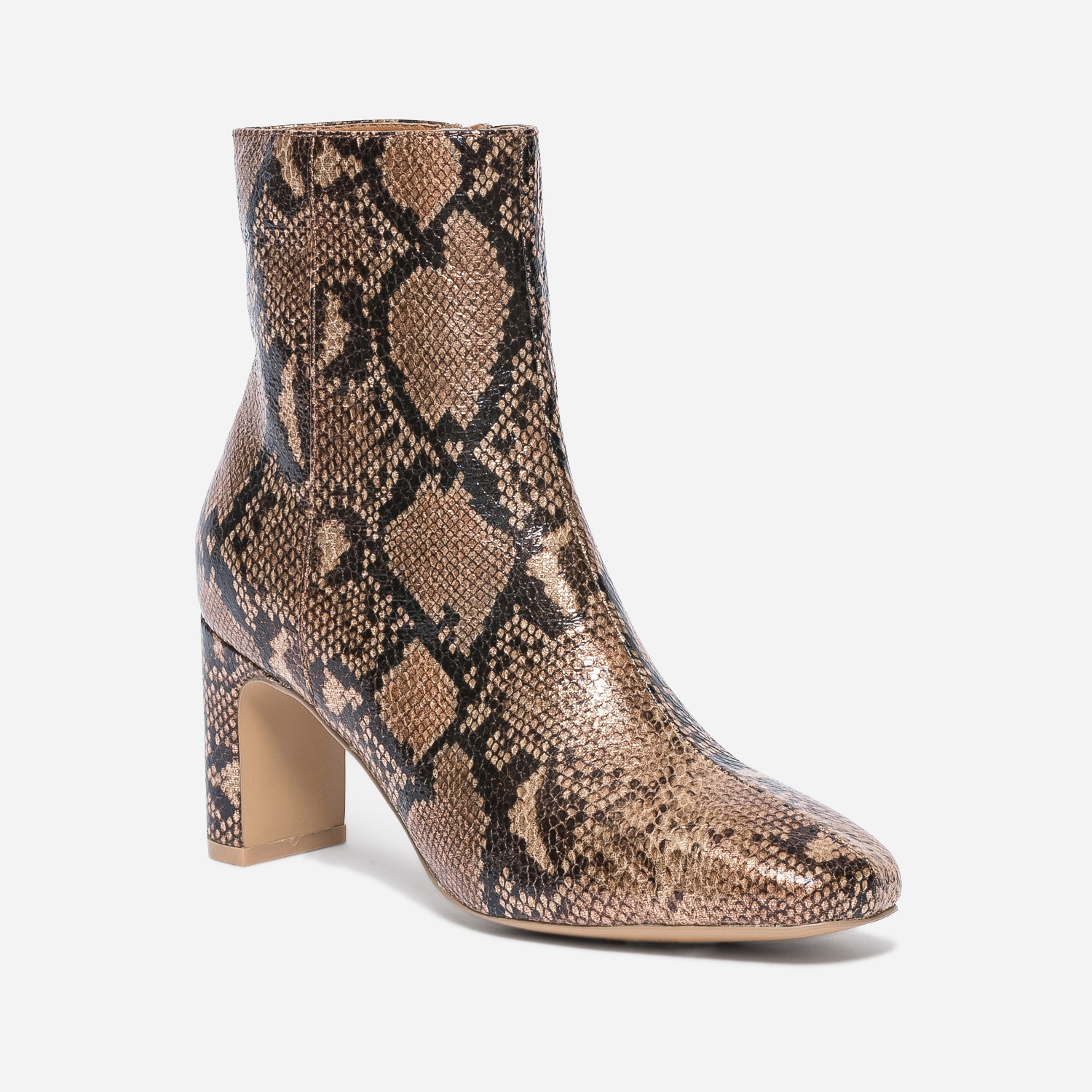 Boots TEXTO camel effet python irisé