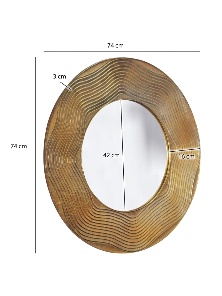 KADIMA DESIGN Wandspiegel 74 cm Metall Design Hängespiegel , Aluminium günstig kaufen onesize