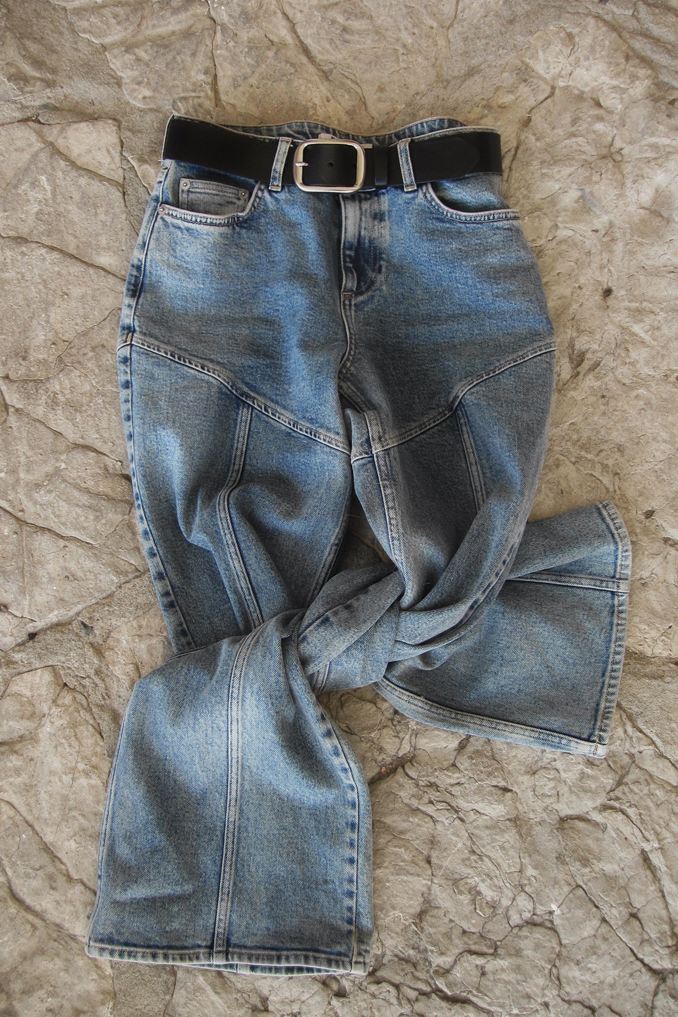 Straight Seam Detail Denim