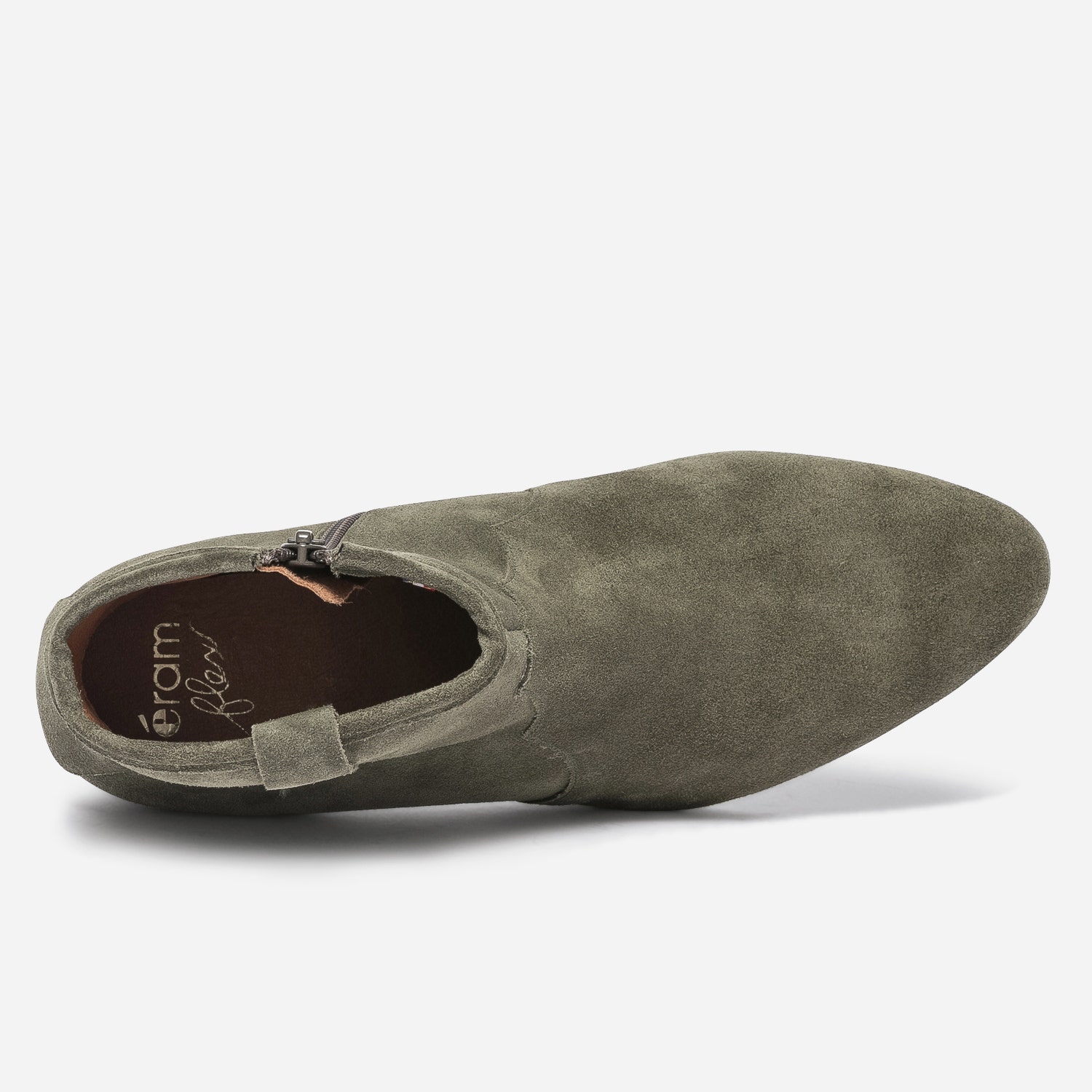 Boots ERAM FLEX kaki en cuir velours