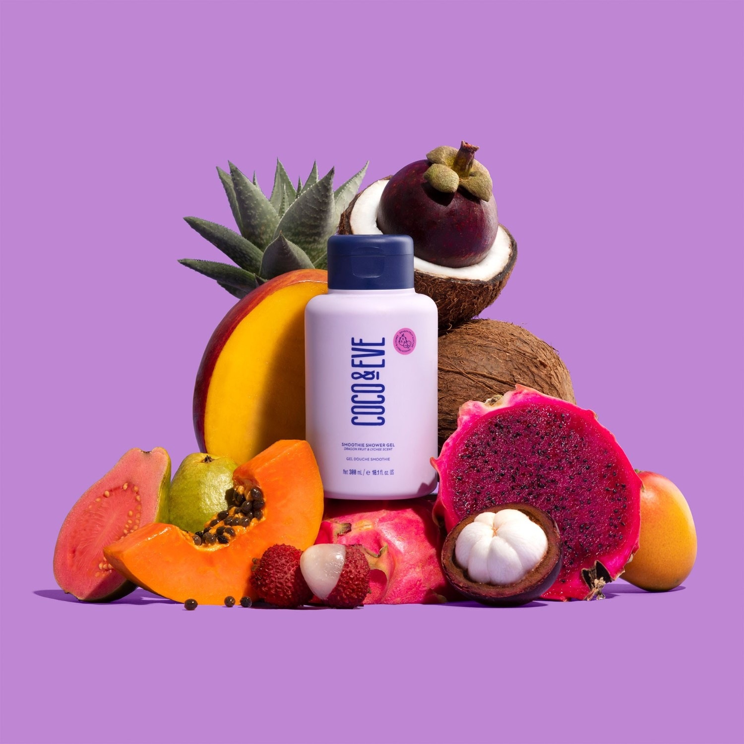 Coco & Eve Glow Figure Smoothie tusfürdő - Licsi és Sárkánygyümölcs