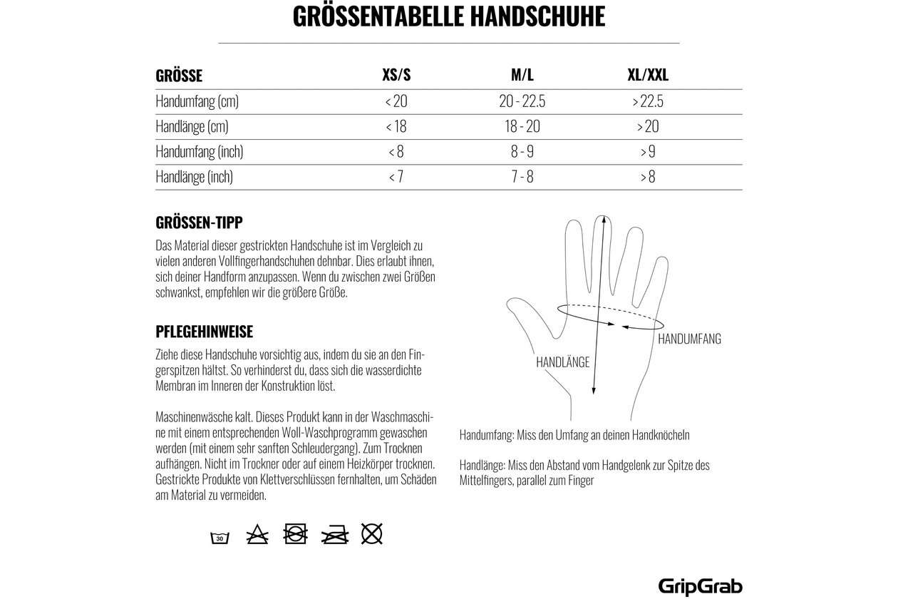 GRIPGRAB Waterproof Knitted Winter Langfinger Handschuhe - 2023