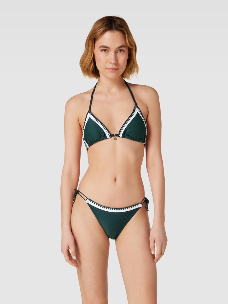Bikini-Oberteil in Two-Tone-Machart Modell 'BLUCO' in dunkelgrün