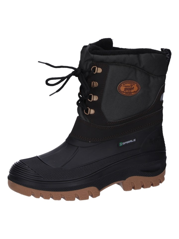 Spirale Winterstiefel Pilgrim gefüttert in schwarz/braun/oliv günstig kaufen