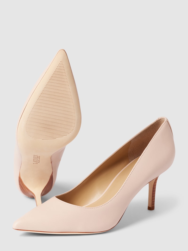 Pumps aus Leder mit Label-Detail Modell 'LANETTE' in hellrosa