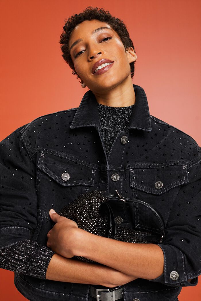 Jeansjacke mit Strass