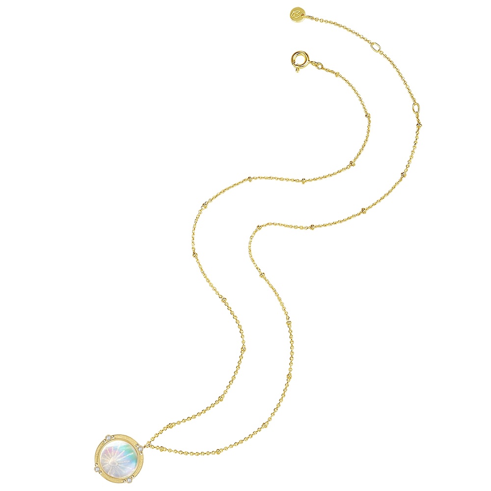 Glanzstücke München Collier en argent Argent sterling Oxyde de zirconium (CZ) Nacre en Or jaune collier