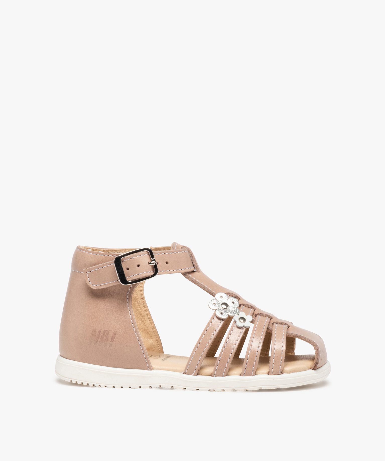 Sandales bébé fille en cuir à talon et bout fermés – NA! rose | GEMO
