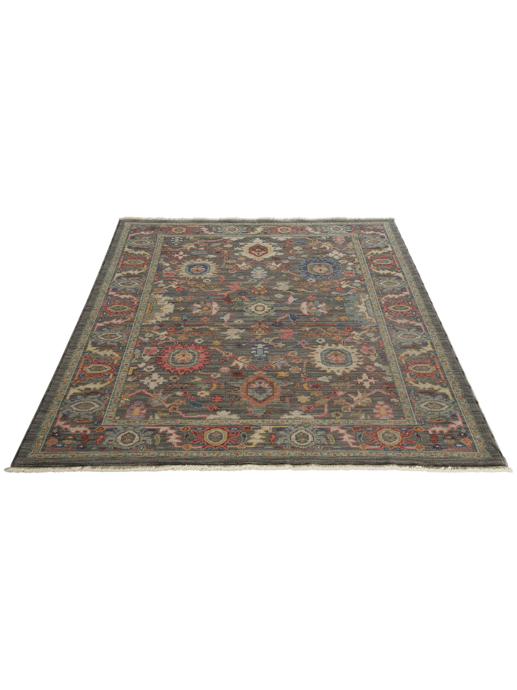 Larkana Orient-Teppich, Dunkelgrau