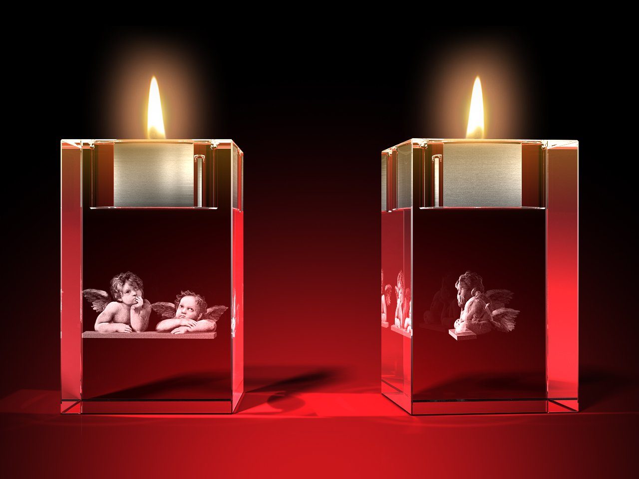 GLASFOTO.COM Teelichthalter Raffael Engel – als Geschenk für jeden Anlass 50 x 80 x 50 (1 Stück), Dekofigur Geburtstagsgeschenk