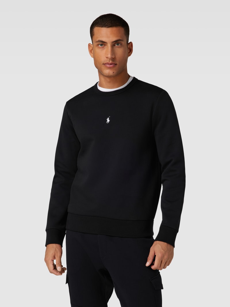 Sweatshirt mit Logo-Stitching in schwarz