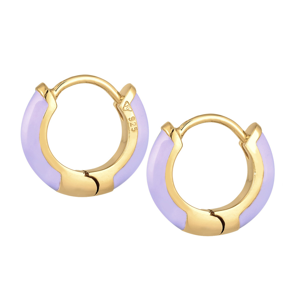 Elli Elli by Julie & Grace Boucles d'oreilles pour femmes, violette, basique, minimal, Boucles d'oreilles