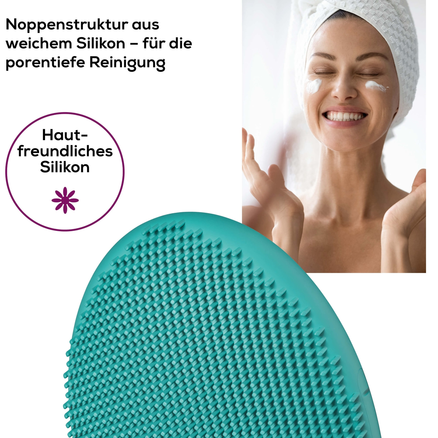 Beurer FC 52 Laguna Silikon-Gesichtsbürste-2-in-1: Porentiefe Reinigung und Massage