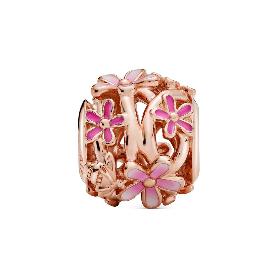 Pandora Charm Moments Offen gearbeitetes rosafarbenes Gänseblümchen