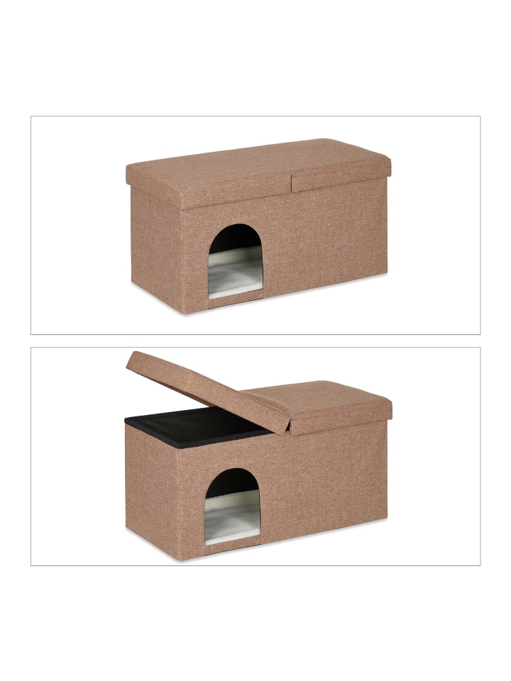 relaxdays Katzenhöhle in Hellbraun - (B)74,5 x (H)38,5 x (T)37 cm günstig kaufen onesize