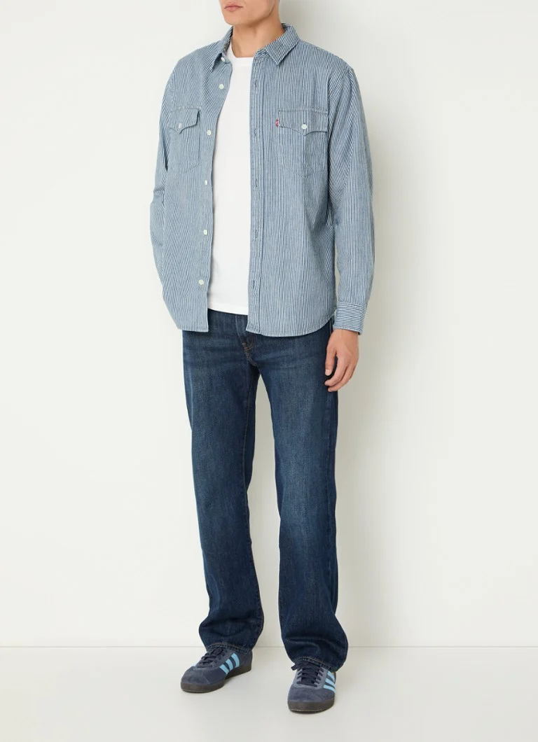 Sobretudo Levi's de corte regular com estampa listrada e bolsos no peito.