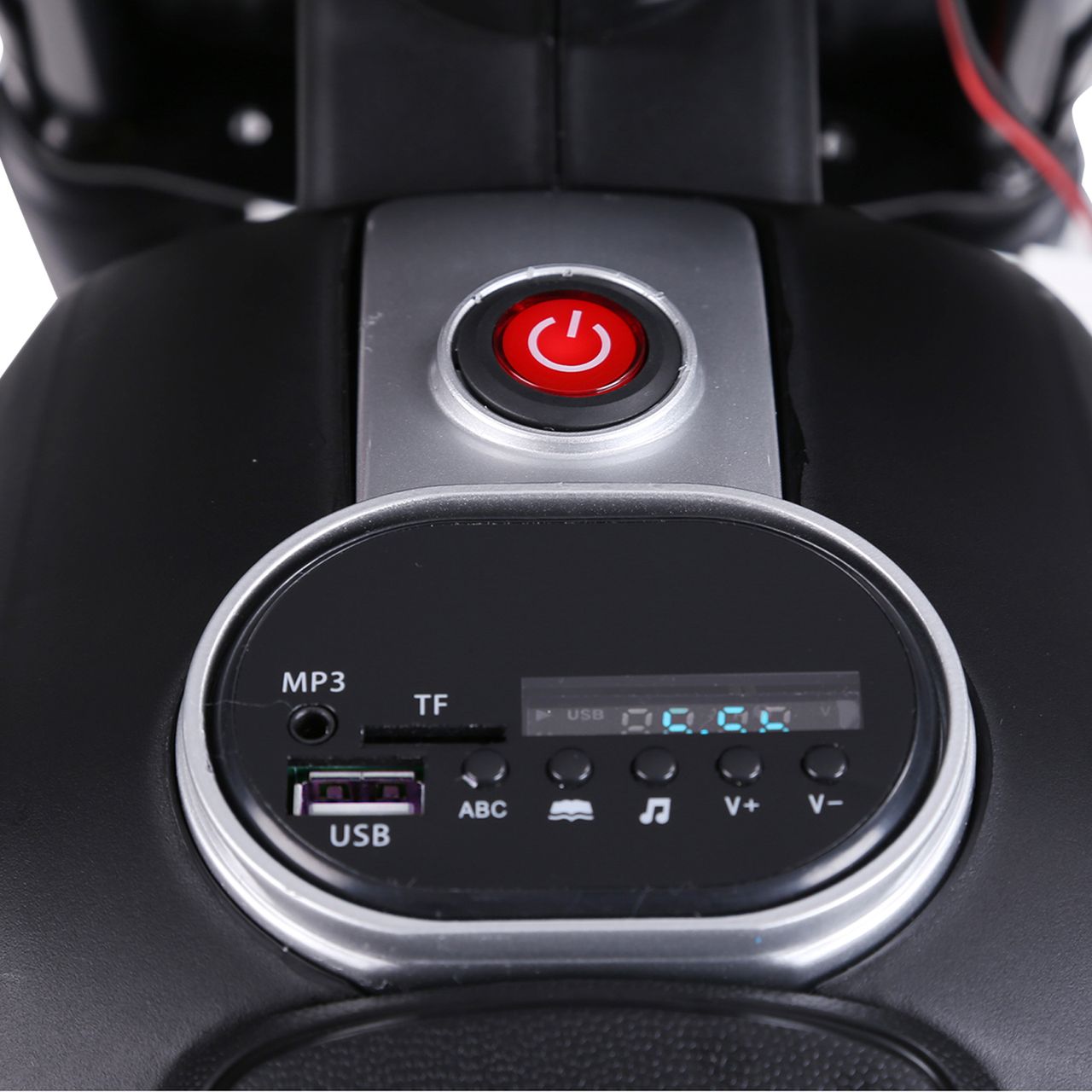 HOMCOM Kindermotorrad Kinder-Elektromotorrad Elektro-Motorrad für Kinder 3-6 Jahren Licht Musik MP3 Elektrofahrzeug mit Stützrädern maximal 3 km/h Metall   Kunststoff Blau 105 x 52,3 x 62,3 cm