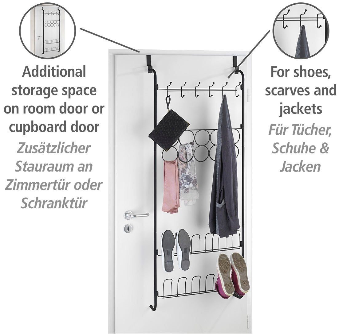 WENKO Türregal Organizer, für Tücher, Schuhe, Jacken