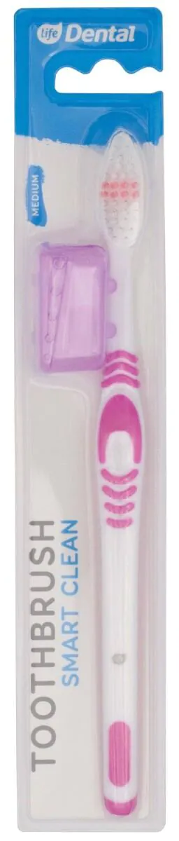 Life Dental Smart Clean Medium Pink Tandbørste