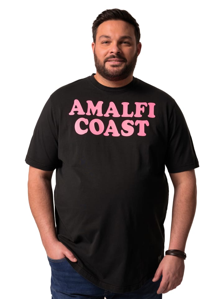 Men Plus Kurzarm T-Shirt in schwarz günstig kaufen