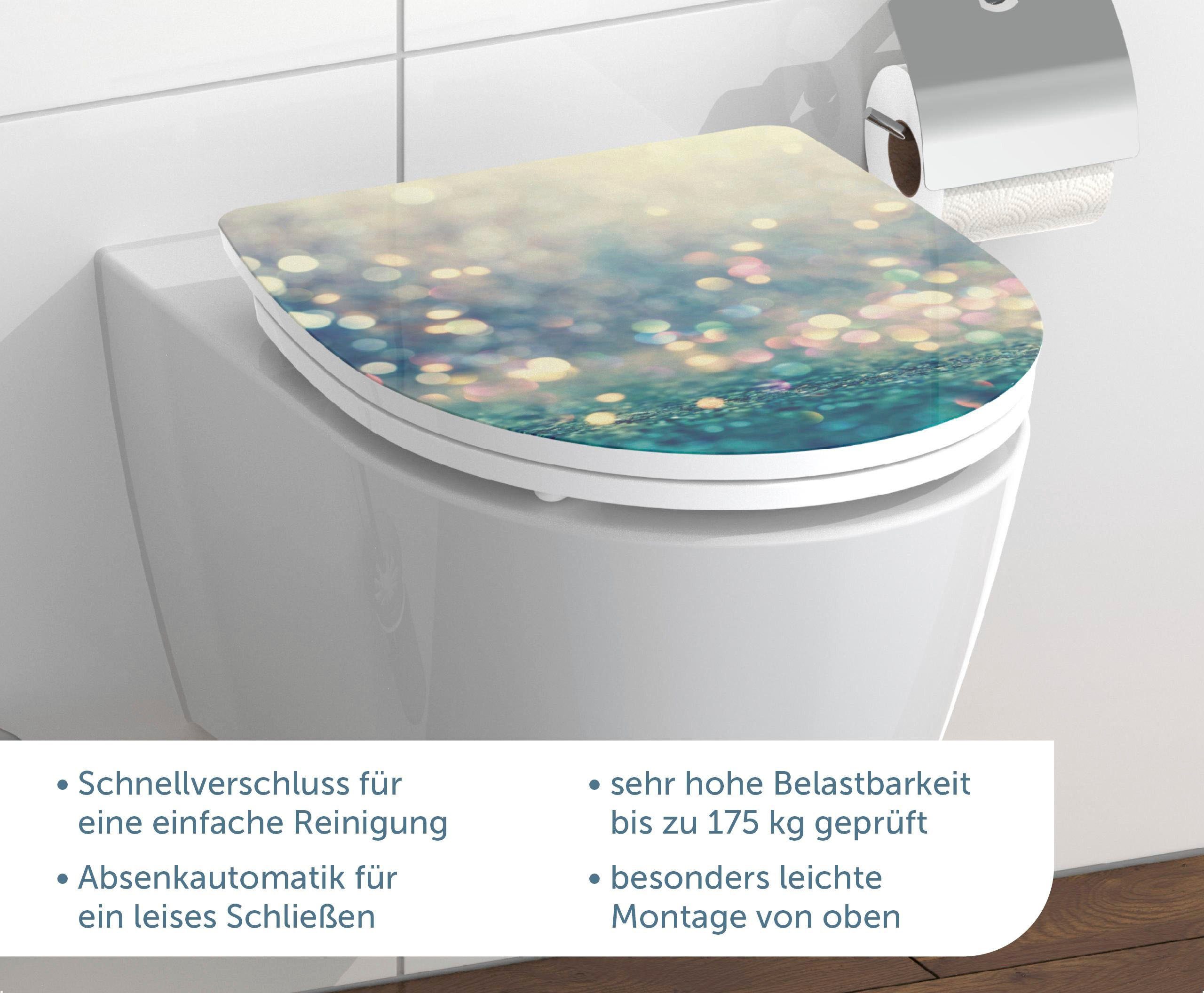 Schütte WC-Sitz Magic Light, Duroplast, mit Absenkautomatik und Schnellverschluss, High Gloss