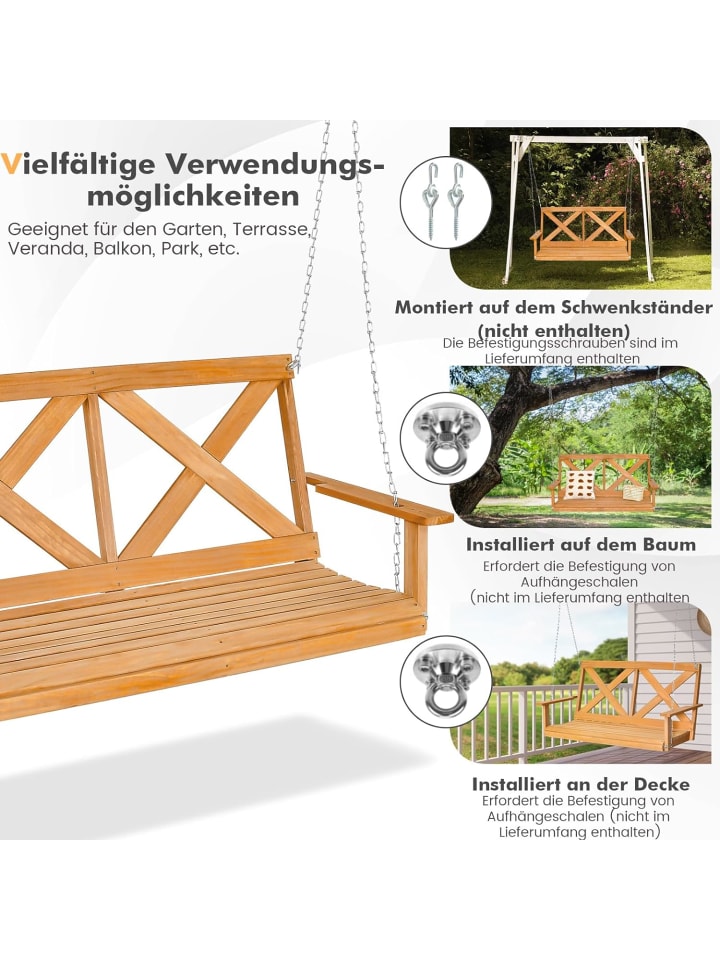 COSTWAY Hängebank 2-Sitzer in Beige günstig kaufen onesize