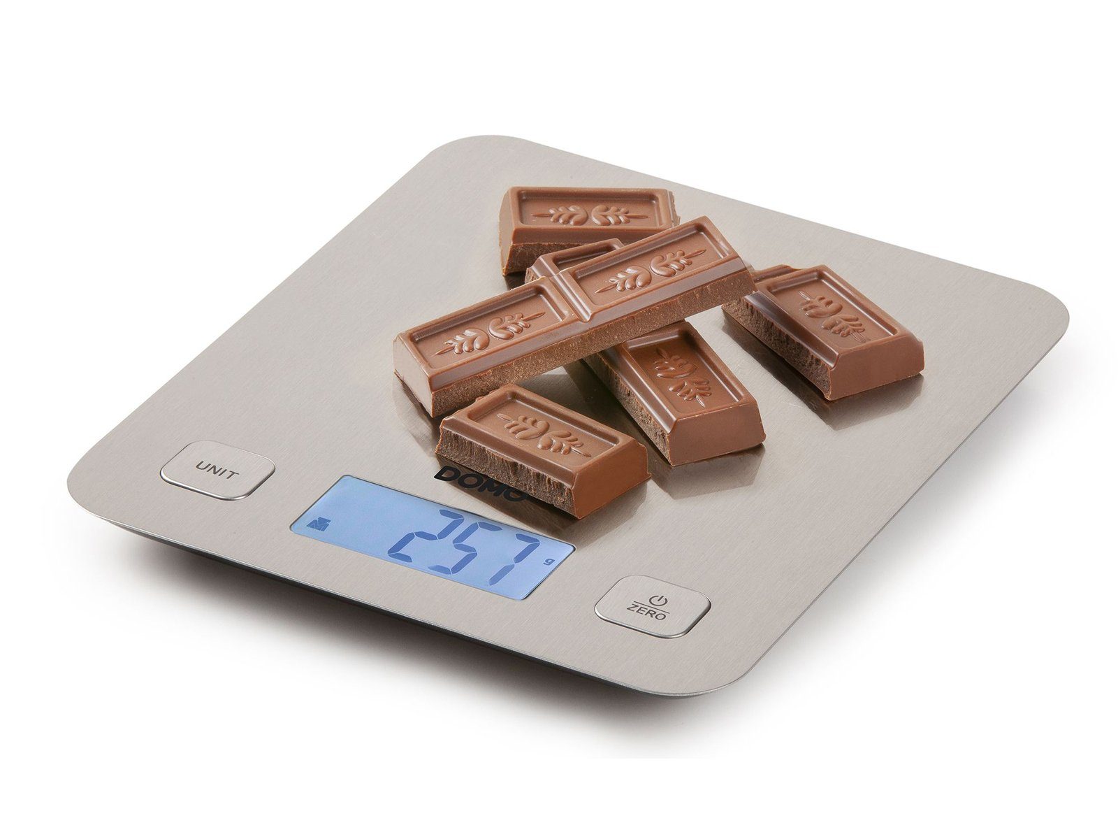 Domo Küchenwaage, flache Digital-Waage XL Lebensmittelwaage Präzisionswaage Edelstahl